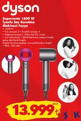 DYSON SUPERSONİC 1600 W İYONLU SAÇ KURUTMA MAKİNESİ FUSYA DYSON SUPERSONİC 1600 W İYONLU SAÇ KURUTMA MAKİNESİ FUSYA